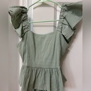 Francesca’s Green Tie Back Top